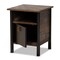 Baxton Studio Vaughan Modern and Contemporary Two-Tone Rustic Brown and Black Finished Wood Nightstand 180-11081-Zoro - alternate 7